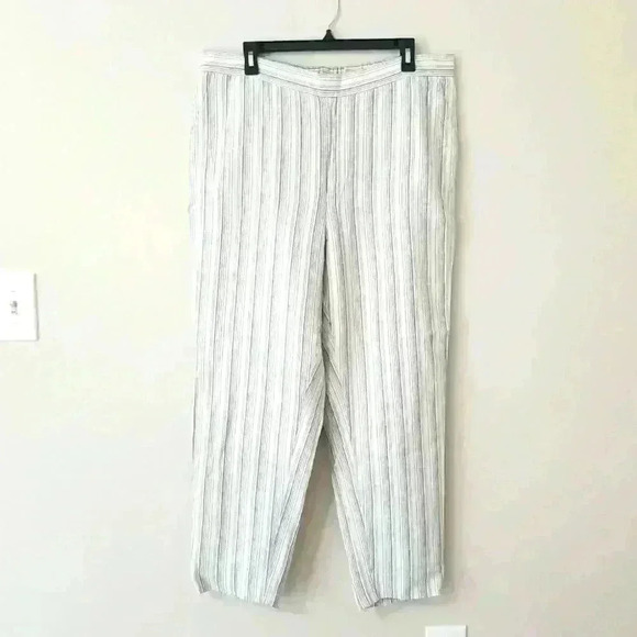 Banana Republic Linen Hayden Striped Pull On Pants - Picture 2 of 13